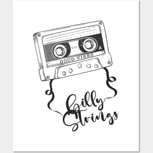 Good Vibes Billy Strings // Retro Ribbon Cassette Posters and Art